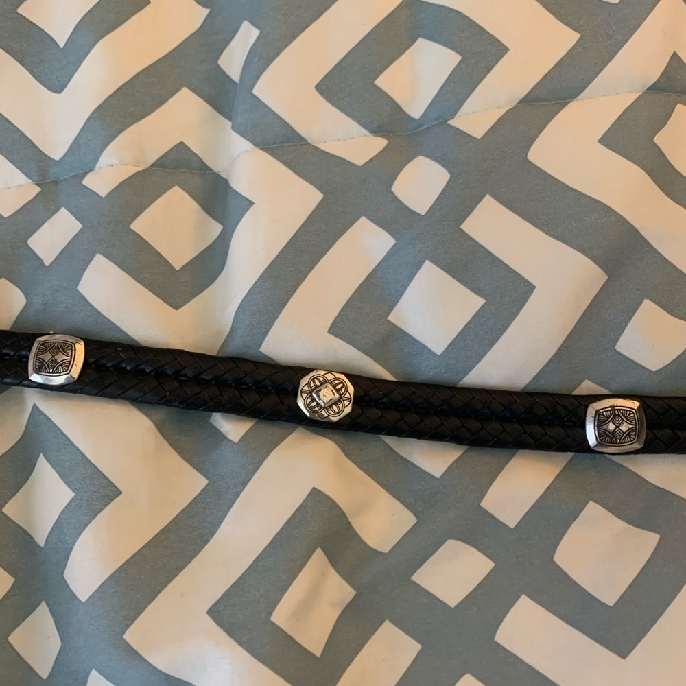 Final Mega Sale!  Brighton Black Leather Braided Belt—gently loved! - Picture 3 of 4